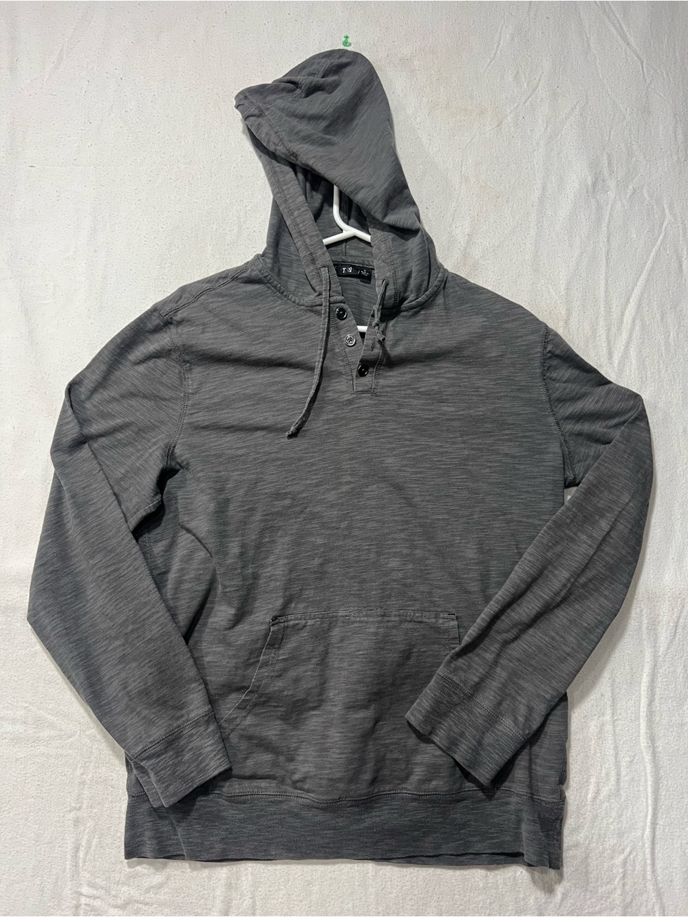 Apt. 9 Men's Dark Gray Hooded Henley Pullover